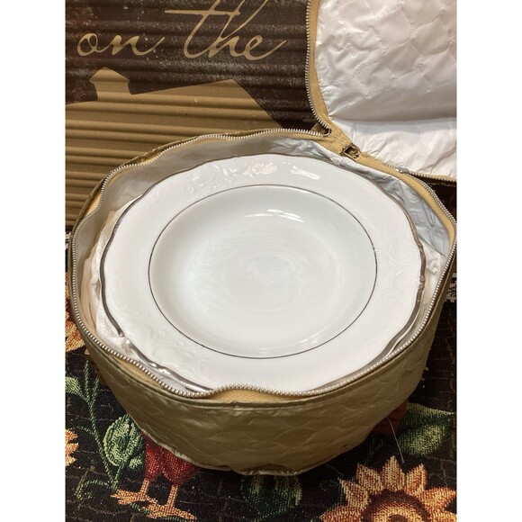 Walbrzych China Made In Poland Large Rimmed Bowl Set of 8 Plus1 Dinner Plate - Picture 14 of 14